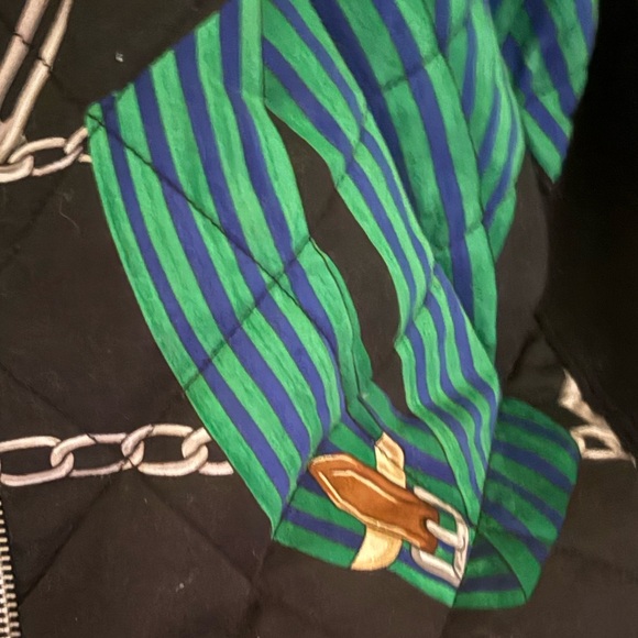 LAUREN RL Stylish Black Jacket with Green and Purple Accents - Picture 7 of 12